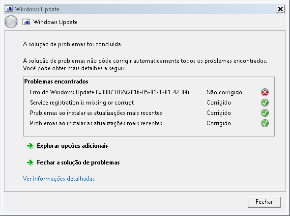 Está dando erro para baixar a atualização - Microsoft Community