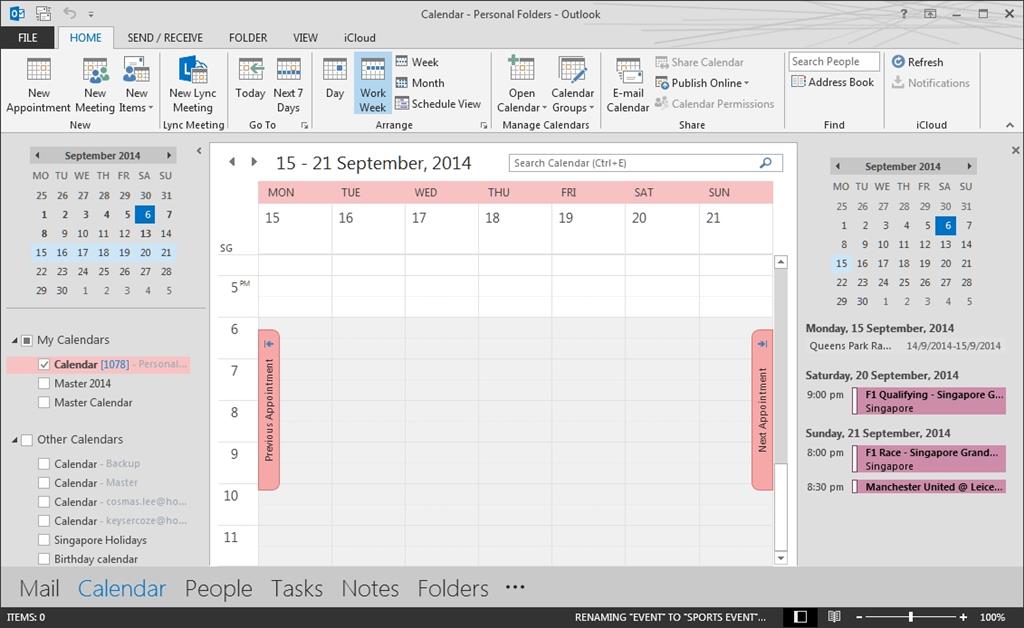 Outlook 2013 Calendar items not showing in Day, Week or Month view