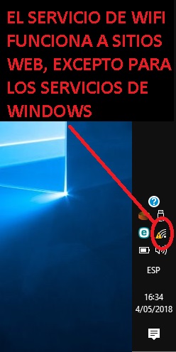 Sin acceso a internet windows 10