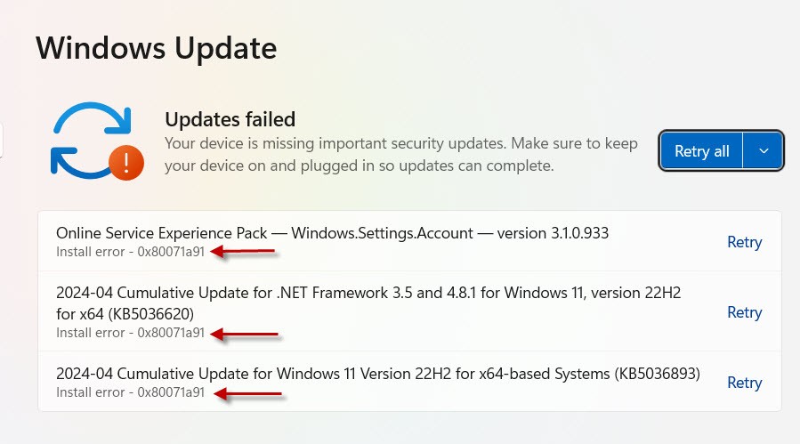 Updates are Failing to Install - Microsoft Community