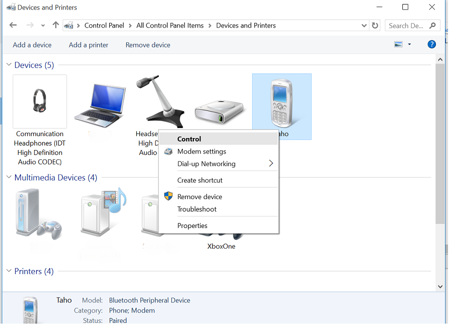 Bluetooth Device Control Windows 10