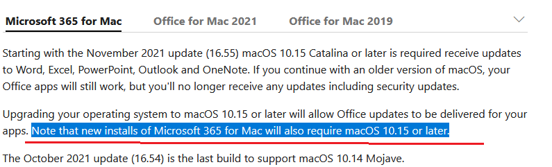 I need to reinstall my officer 365 that is compatible with Mojave as I -  Microsoft Community