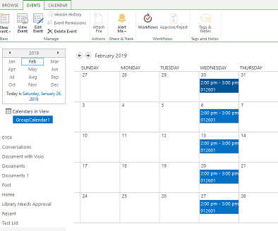 Recurring event in Sharepoint online - Microsoft Community