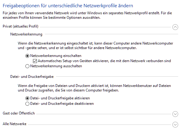 Andere PCs im selben Netztwerk werden im Explorer unter "Netztwerk" nicht angezeigt