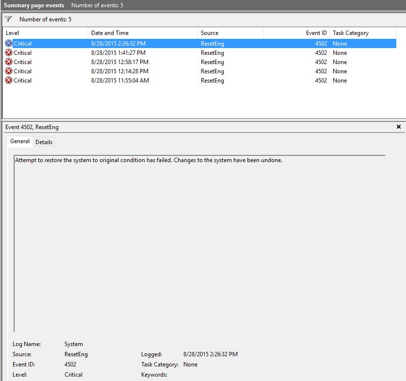 Issue refreshing windows 10 event id 4502 microsoft community