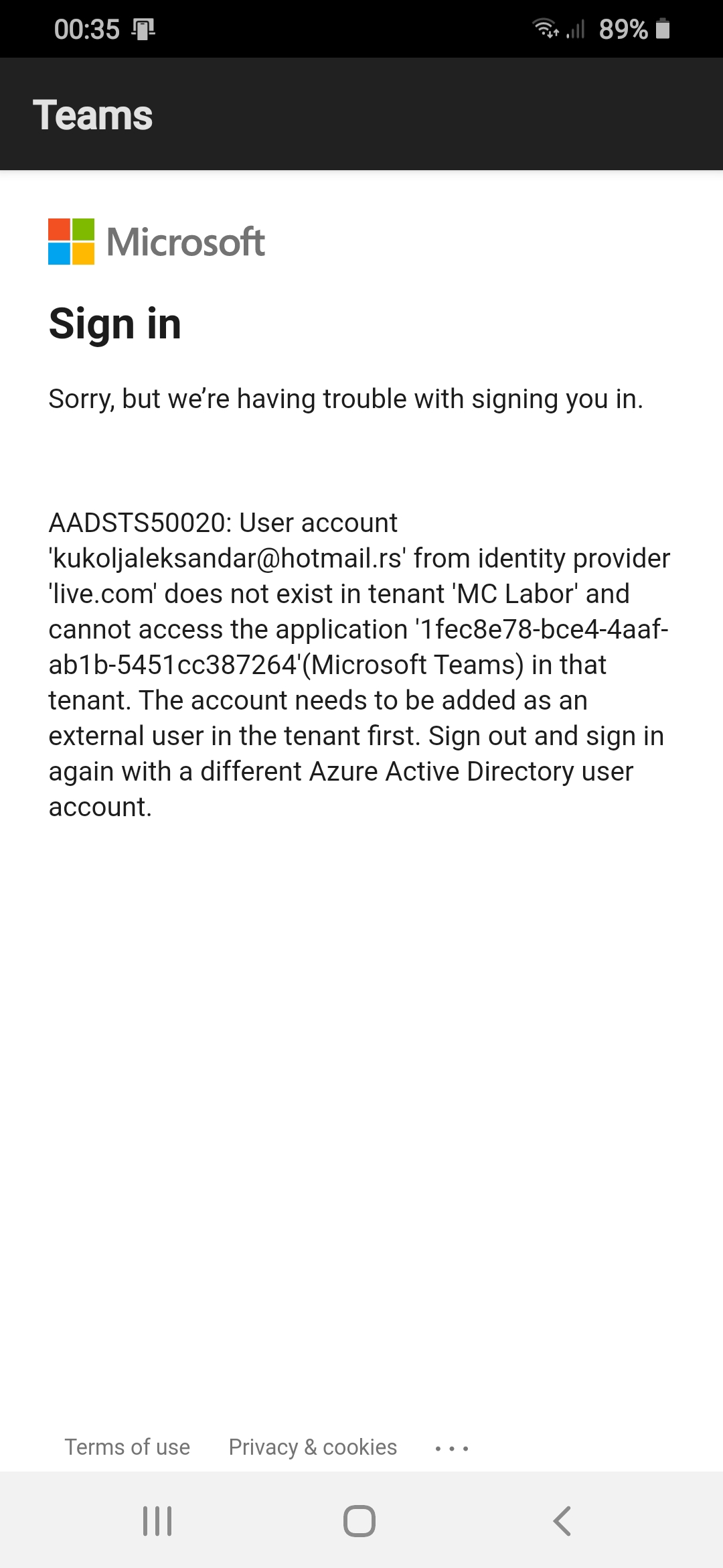 Microsoft Teams Free Account