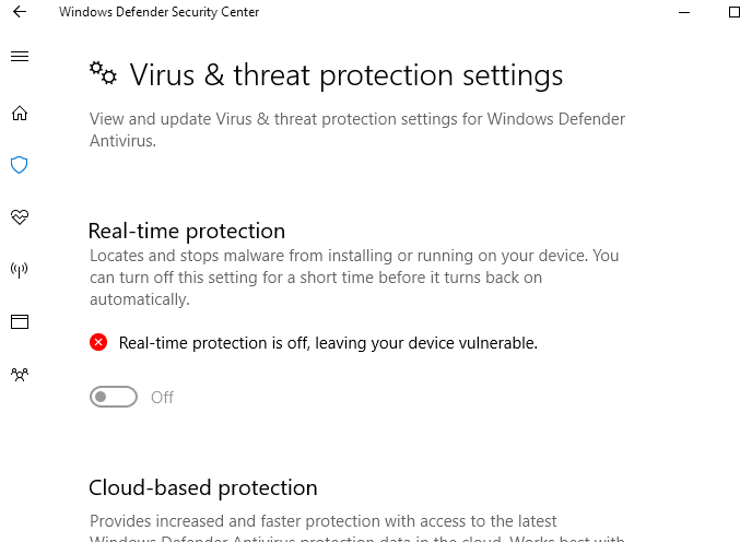 Windows Defender Cant Enable Real Time Protection Microsoft Community