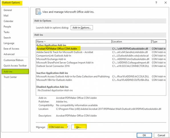 Unable to see PDF (adobe printer)Printer in outlook - Microsoft Community