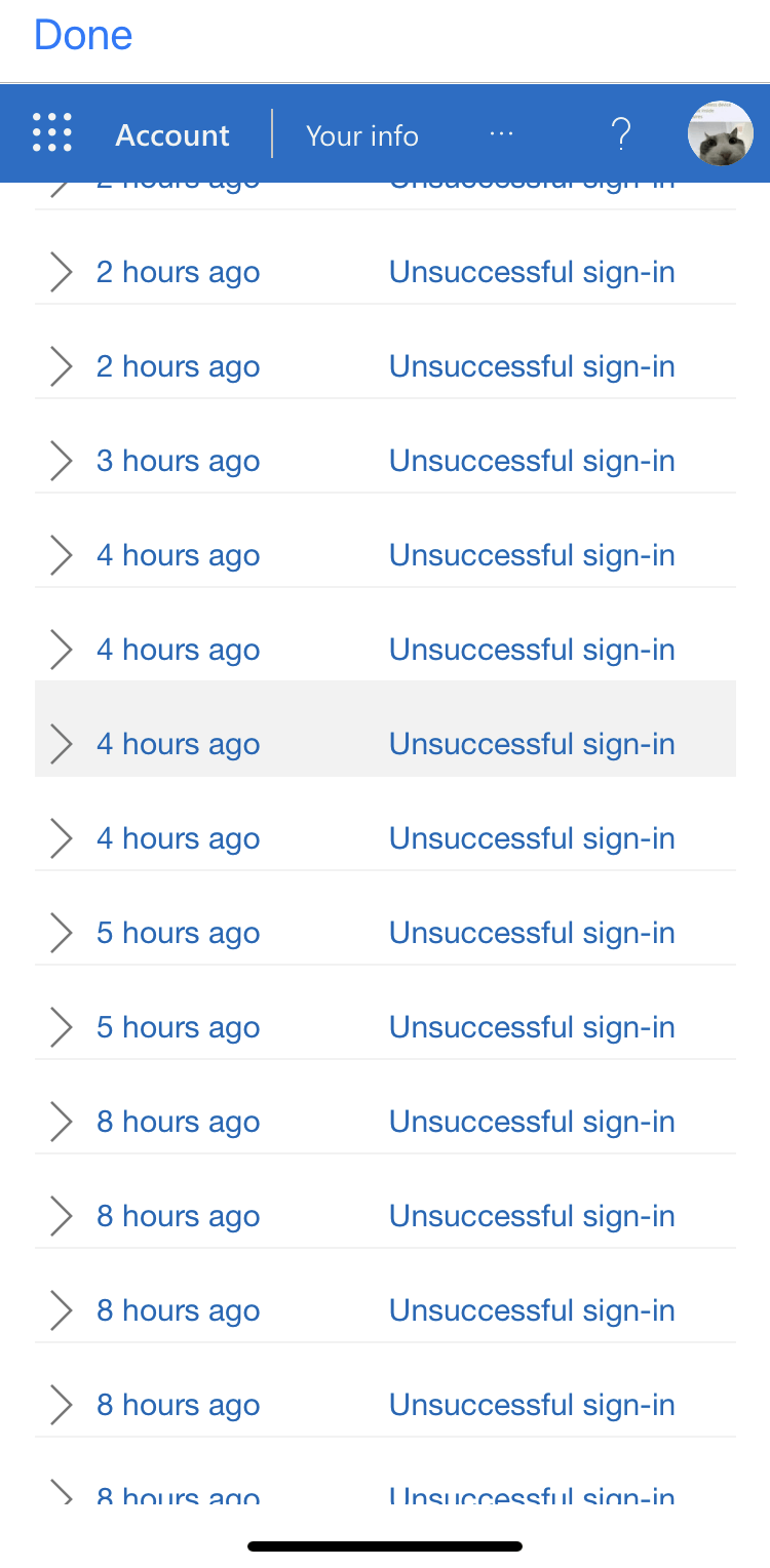 Multiple &ldquo;unsuccessful&rdquo; sign in attempts on my account - Microsoft 