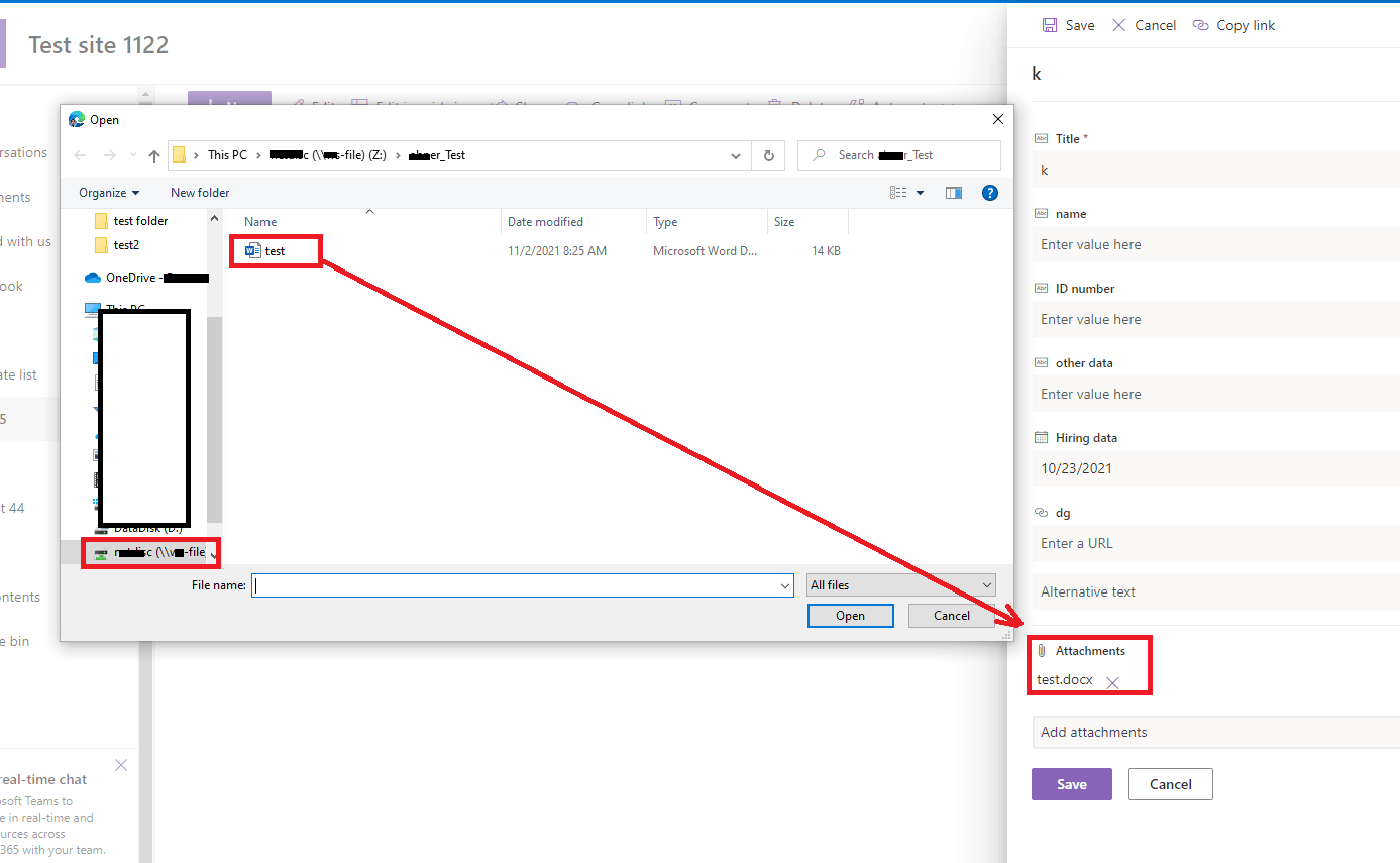Can t add attachment to sharepoint list microsoft community