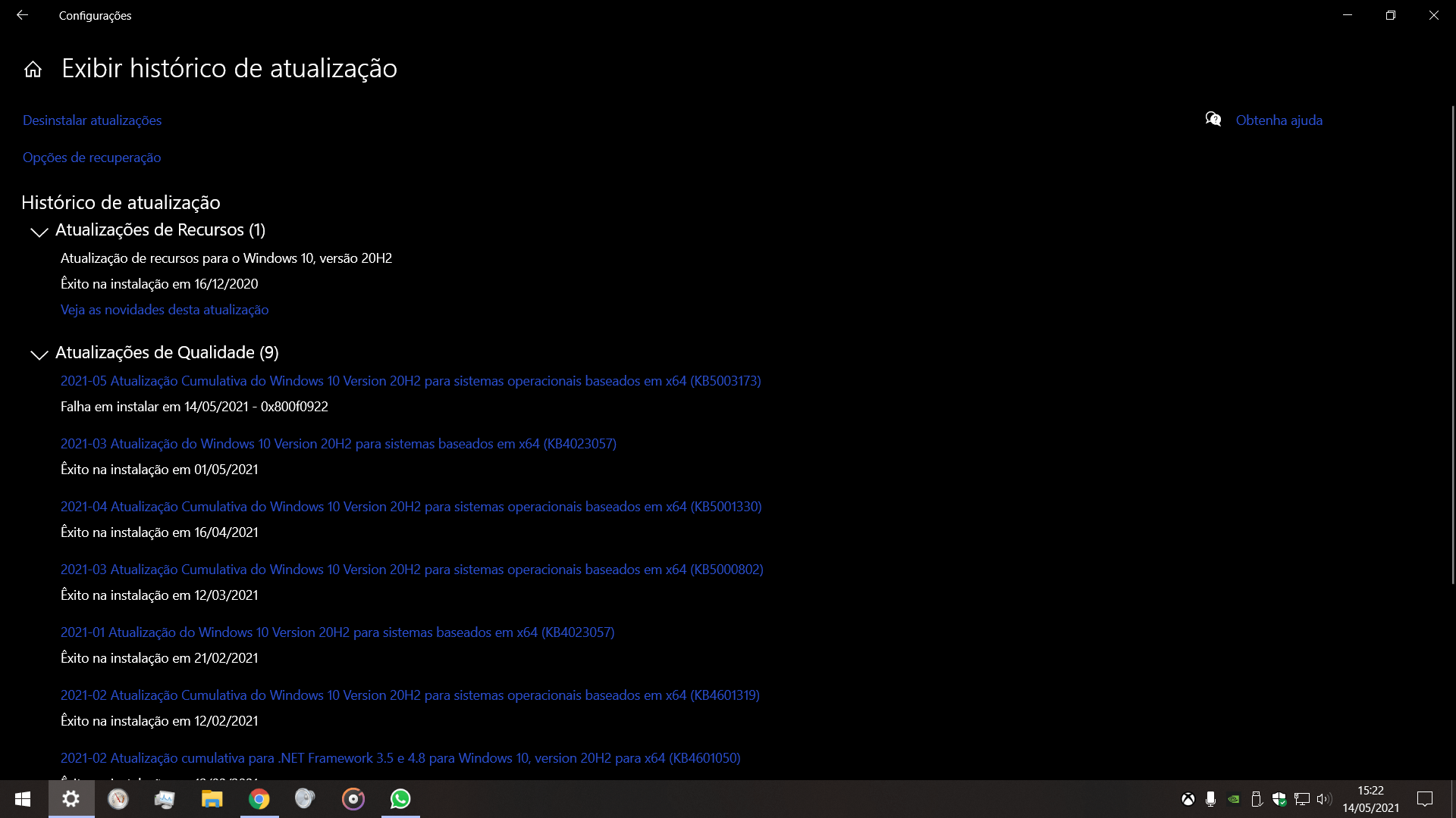 Está dando erro para baixar a atualização - Microsoft Community