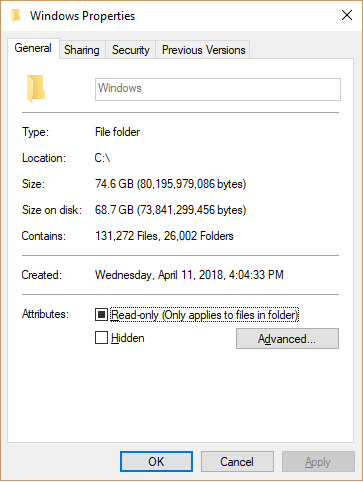 Windows 2025 file size