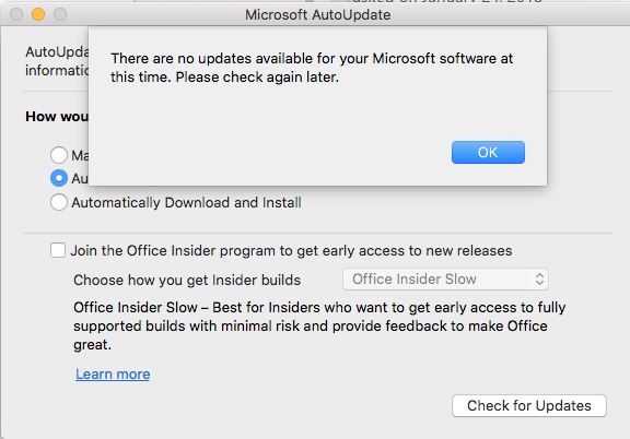Check for microsoft office updates mac