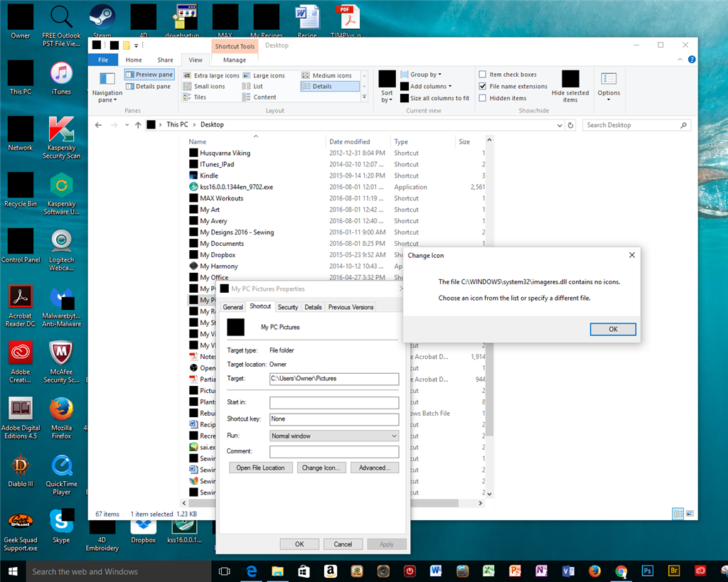 Windows 10 Desktop Icons Displayed As Black Squares Windows Microsoft Community