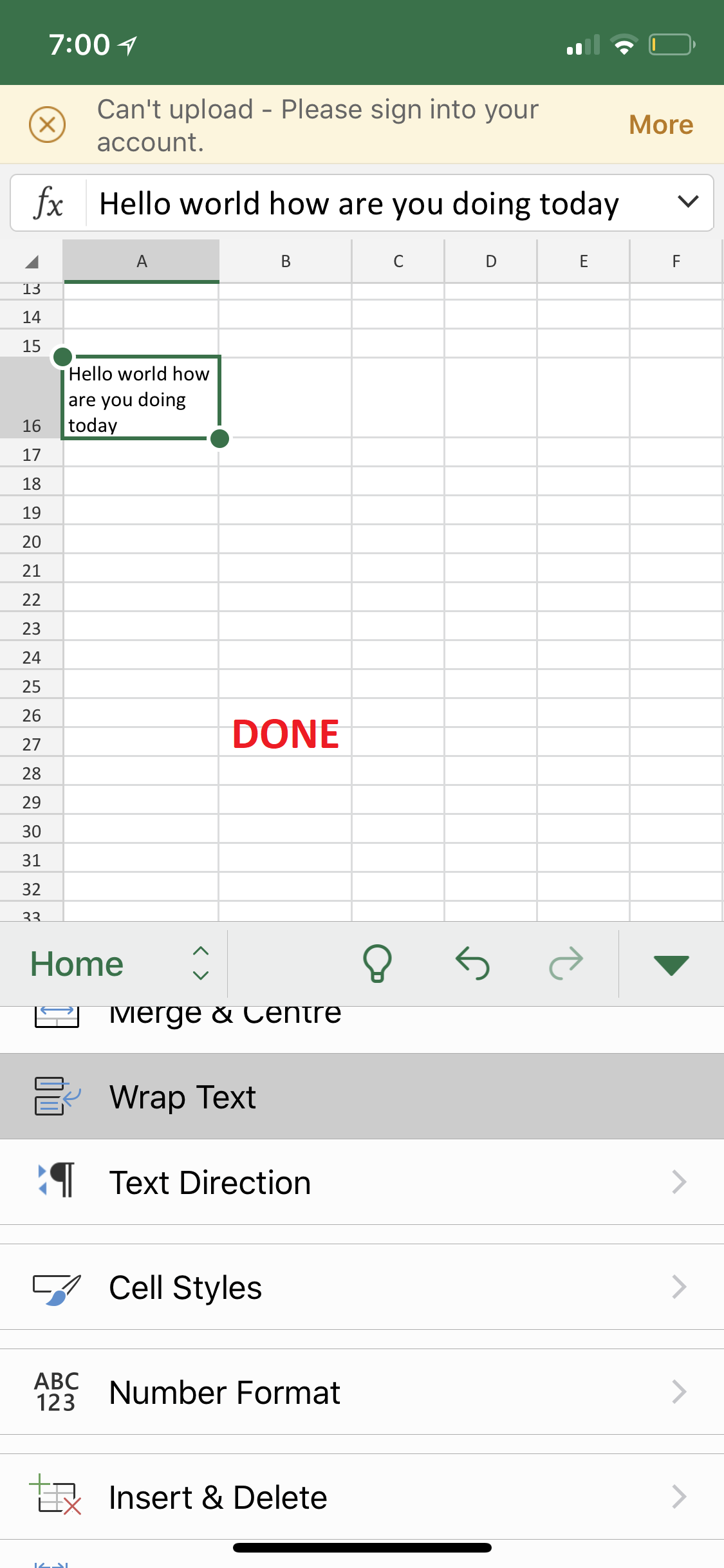 Where Is Wrap Text In Excel Mobile Microsoft Community 3001