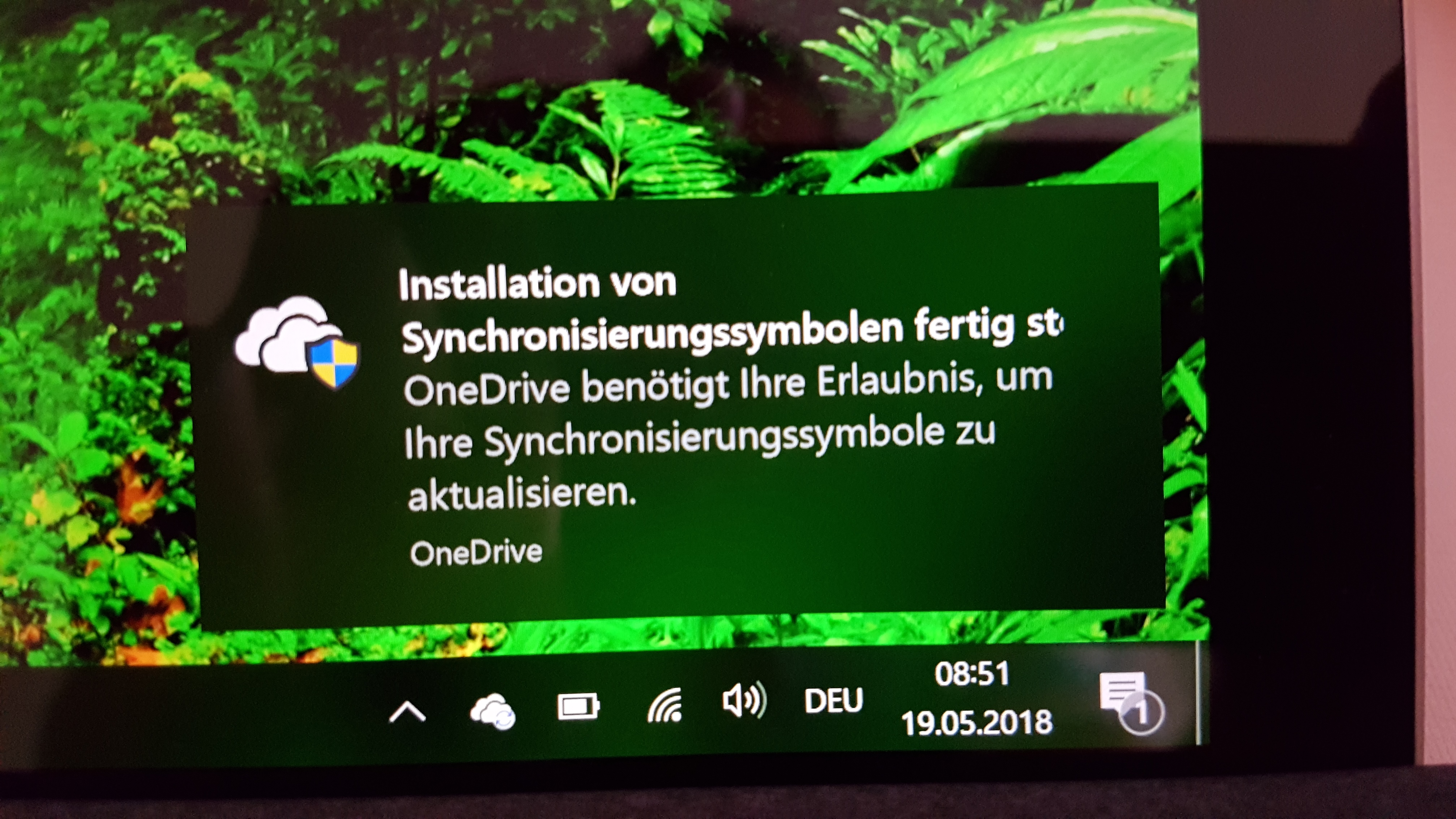 Onedrive - Erlaubnis zur Aktualisierung Synchronisierungssymbole