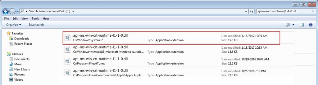 The Program Can T Start Because Api Ms Crt Runtime 1 1 0 Dll