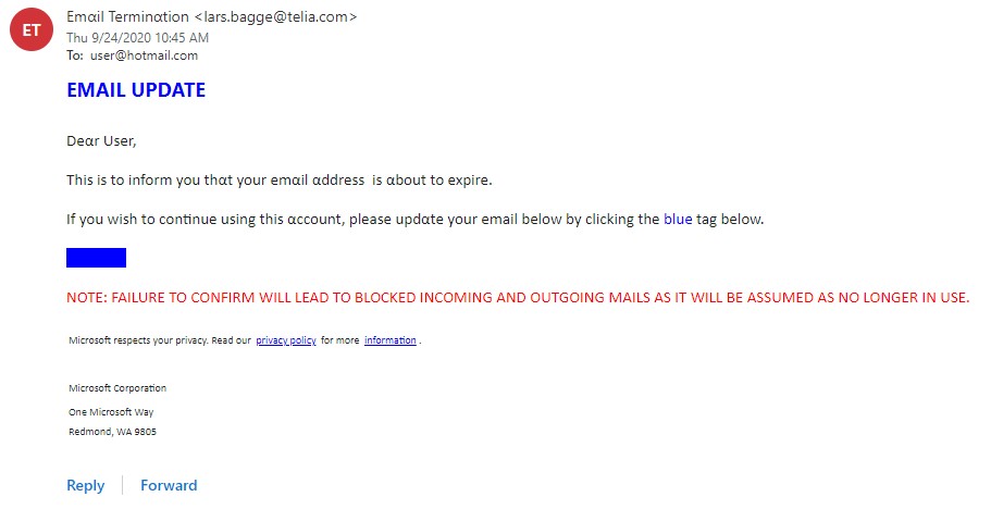 Receiving An Email Stating That My Email Address Is Going To Expire Microsoft Community