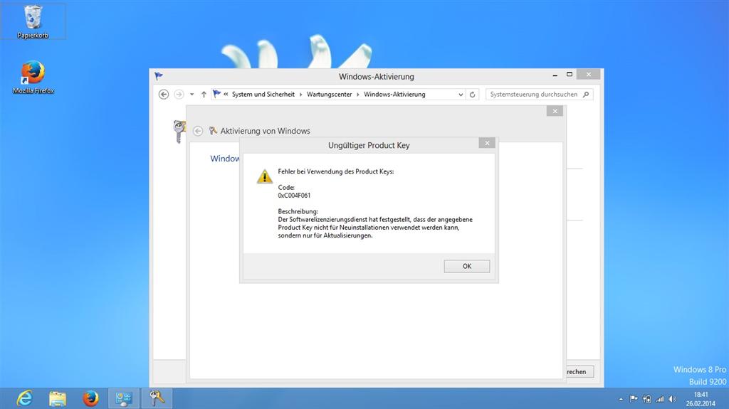 Windows-Aktivierung: Ungültiger Product Key für Windows ...