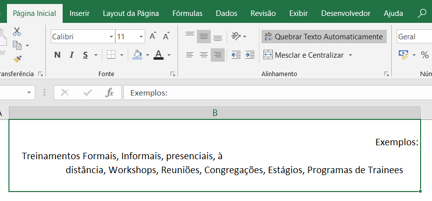 Quebra de Linha do Excel n o est funcionando corretamente