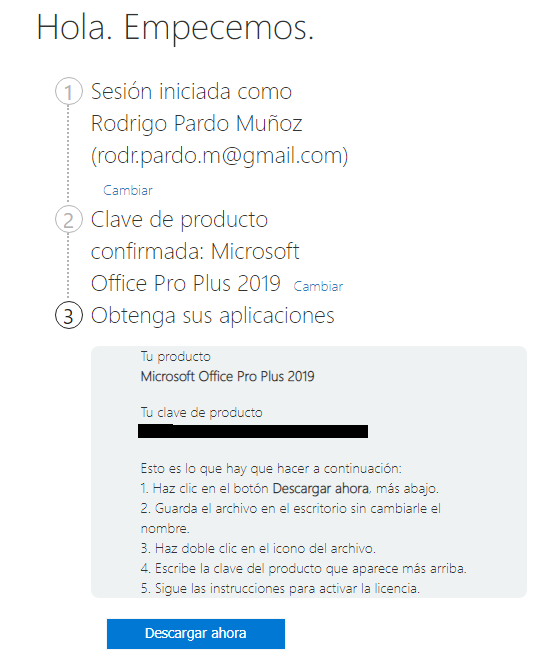 Tengo una serial de Microsoft Office 2019 Pro Plus pero no puedo - Microsoft  Community