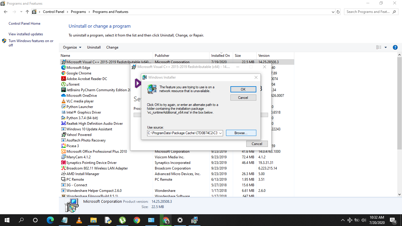 I Cant Uninstall Microsoft Visual C++ 2015-2019 Redistributable (x64 ...