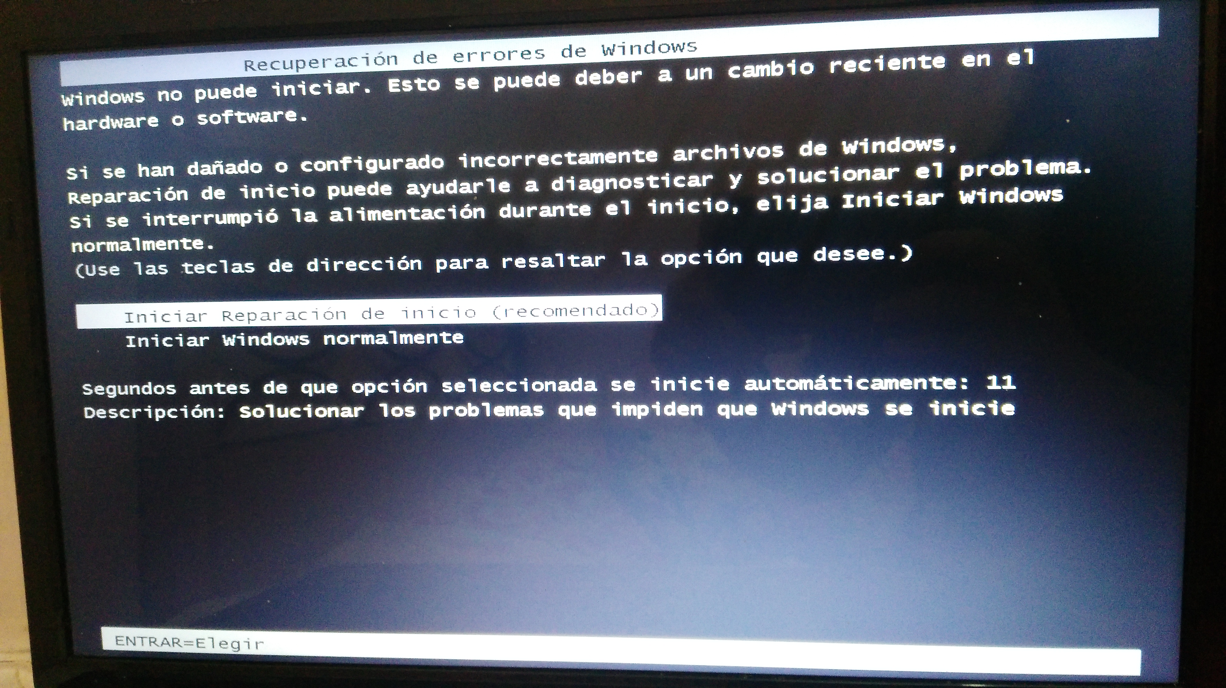 Windows 7 ↔ Pantalla negra luego de iniciar la reparación - Microsoft  Community