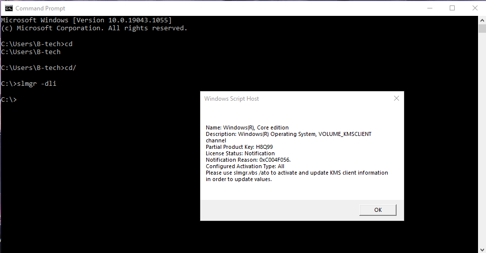 Windows Activation Error Code: 0x8007232B - Microsoft Community