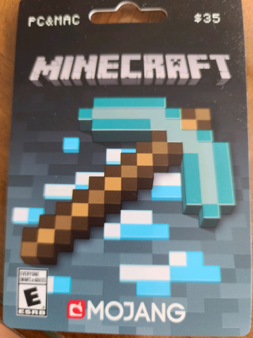 Xbox minecraft gift store card