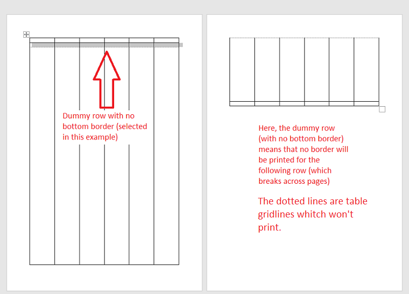 Borders and Rows that Span Pages Microsoft Community