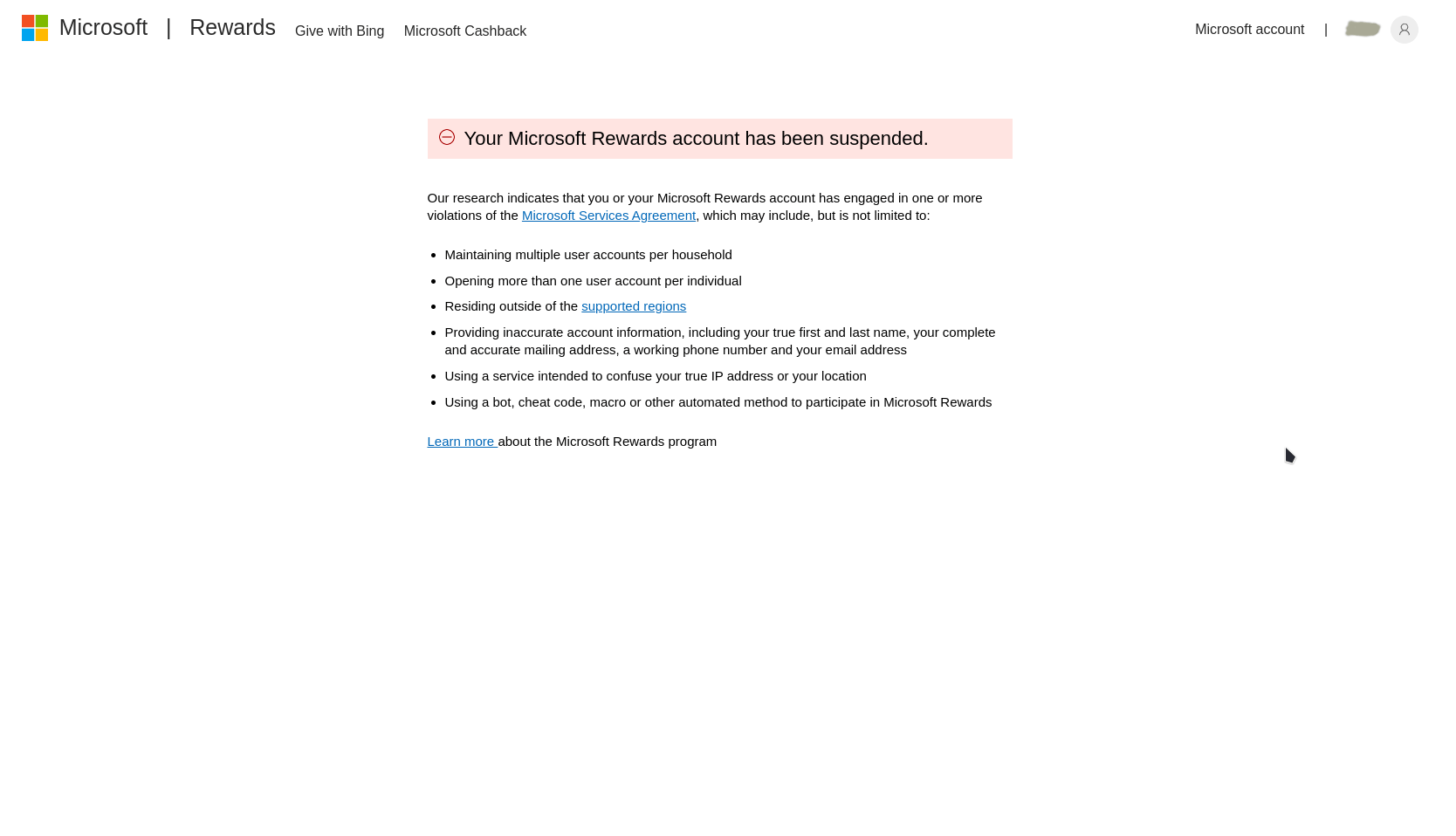 Microsoft Rewards Account Suspended Problem Solve