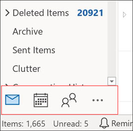 How do I move email calendar people icons back to bottom of