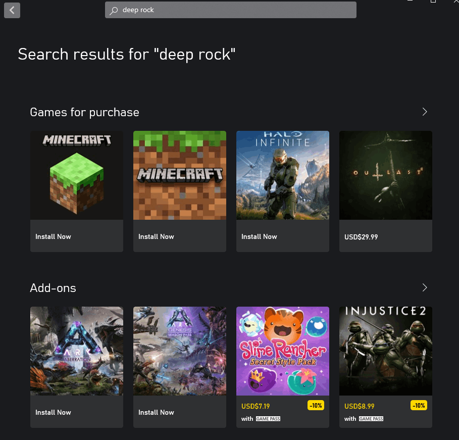 Cannot download Deep rock Galactic with pc game pass. - Microsoft