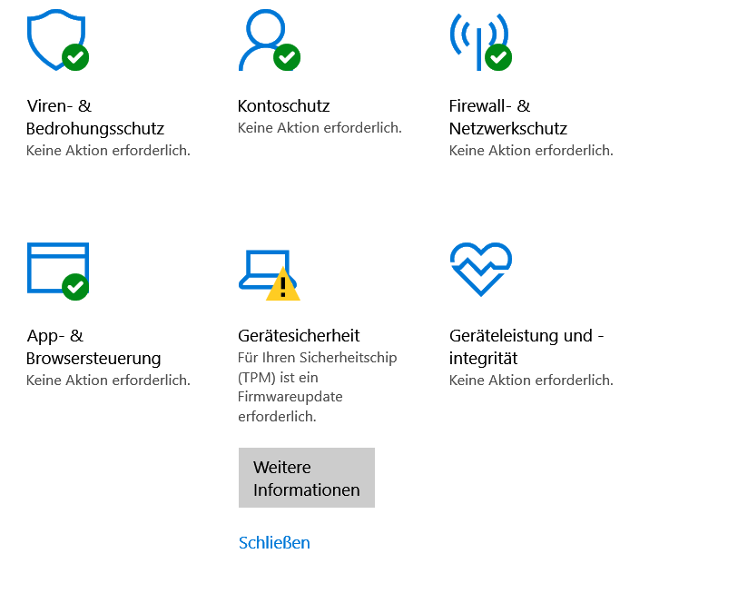 Gerätesicherheit - Hinweis in W-Defender seit heutigen Update auf Windows10 Pro - auf...