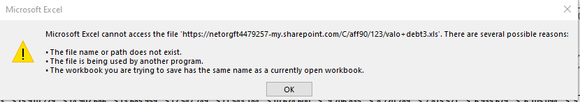 Can't open an excel file due to a sharepoint error - Microsoft Community