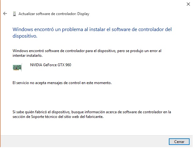 Windows 10 No Reconoce Gráfica Ni Deja Instalar Controlador Software Microsoft Community 7863