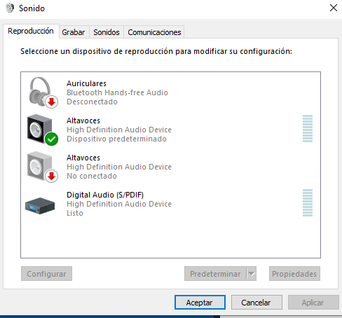 Mis audifonos bluetooth se conectan pero no salen como Dispositivo