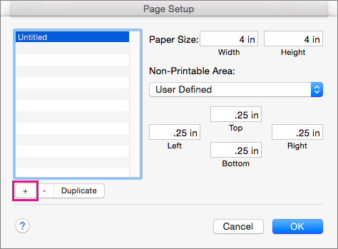 excel 365 for mac page setup vs print setup