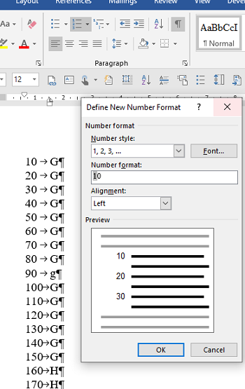 How to create numbered lists in word that increment by values other ...