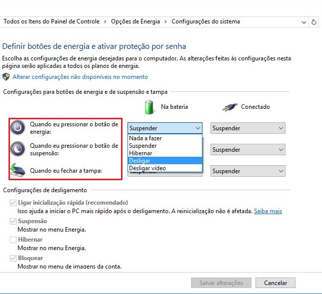 Configurar Energia e Suspensão - Microsoft Community