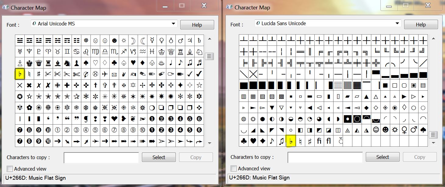 Win7 Character Map: How to add a music notation symbol? - Microsoft ...