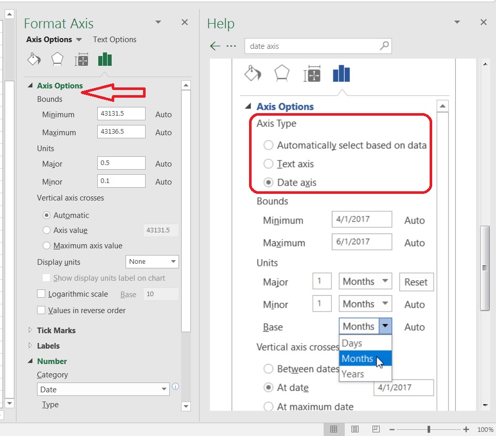 how do i edit the horizontal axis in excel for mac 2016