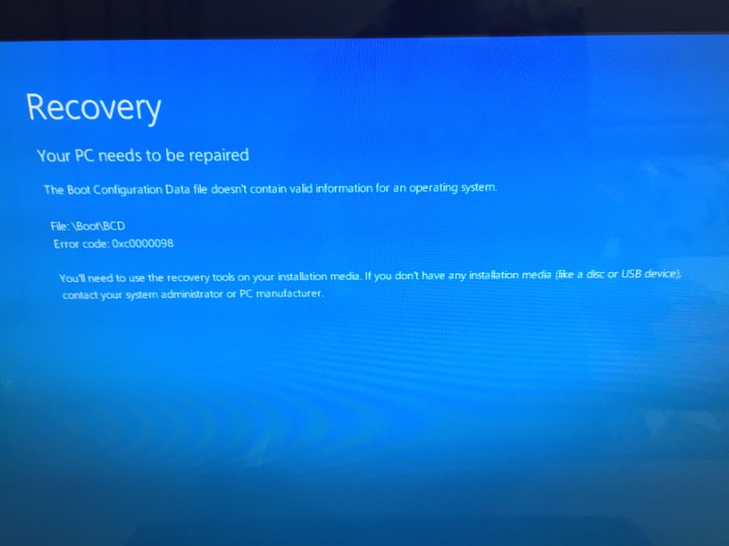 glemsom Inspicere Rengør rummet Error message when booting after Windows 10 upgrade in Lenovo - Microsoft  Community