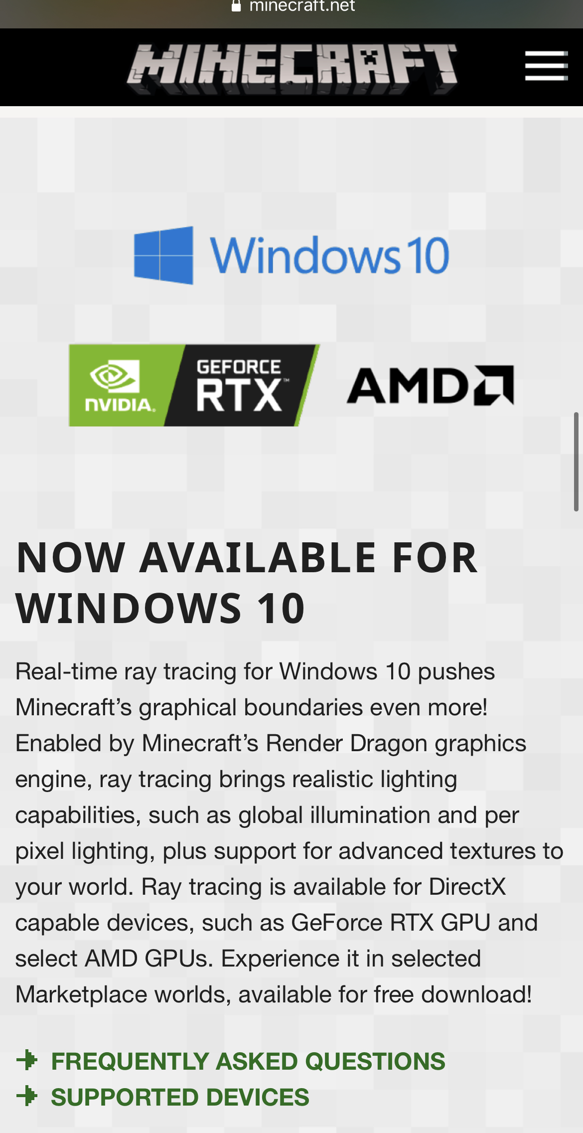 Real-time ray tracing is coming to Minecraft on Windows 10, and it