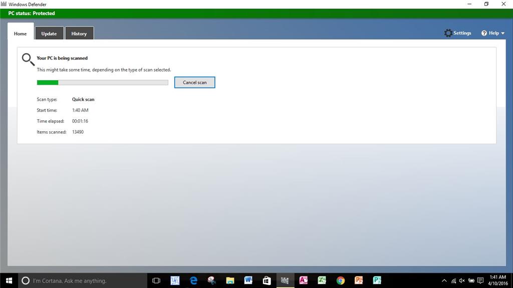 Windows Defender Scan Button Seems To Disappear During Updating ...