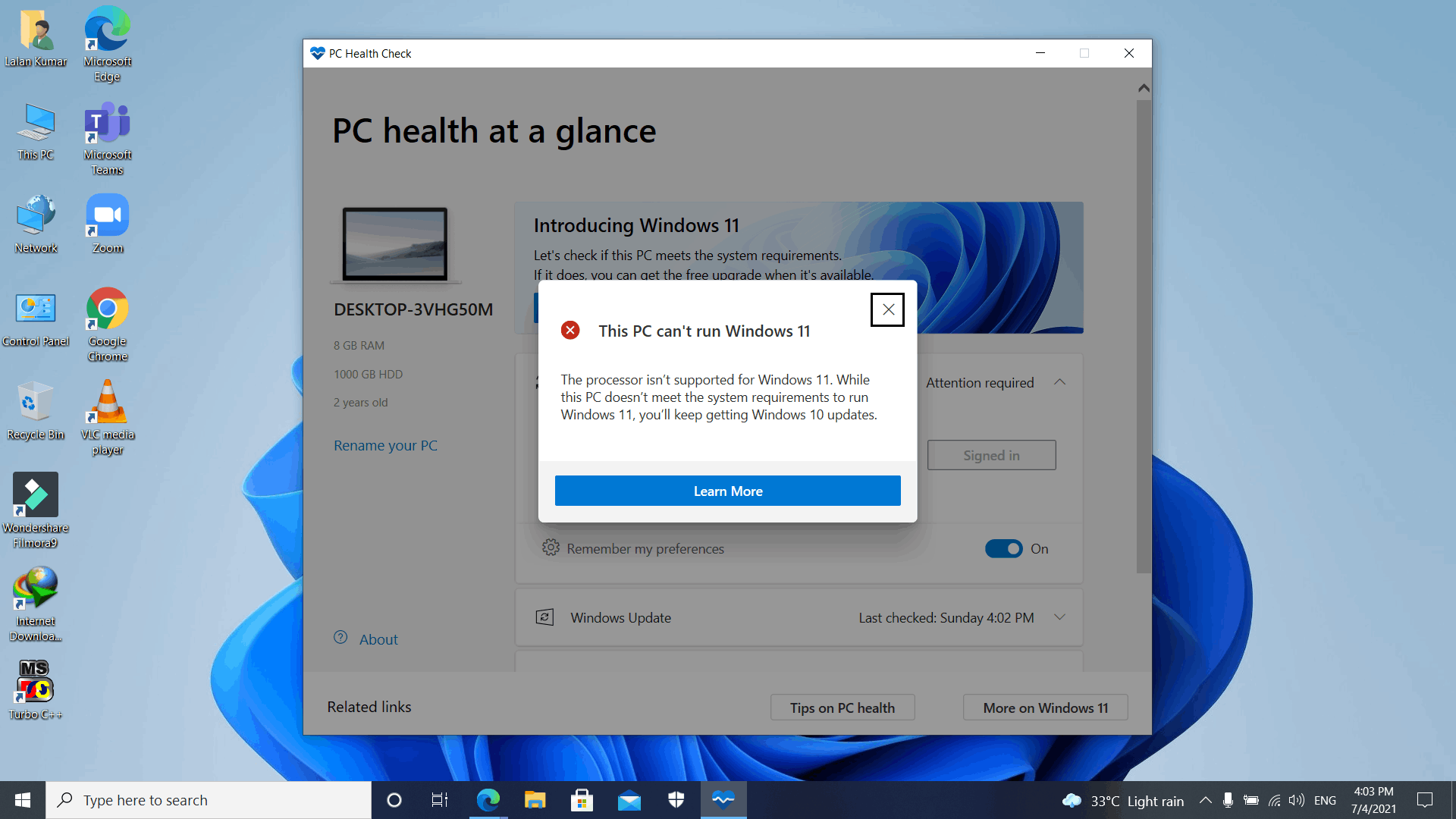 Why My Laptop Can T Run Windows 11 Microsoft Community