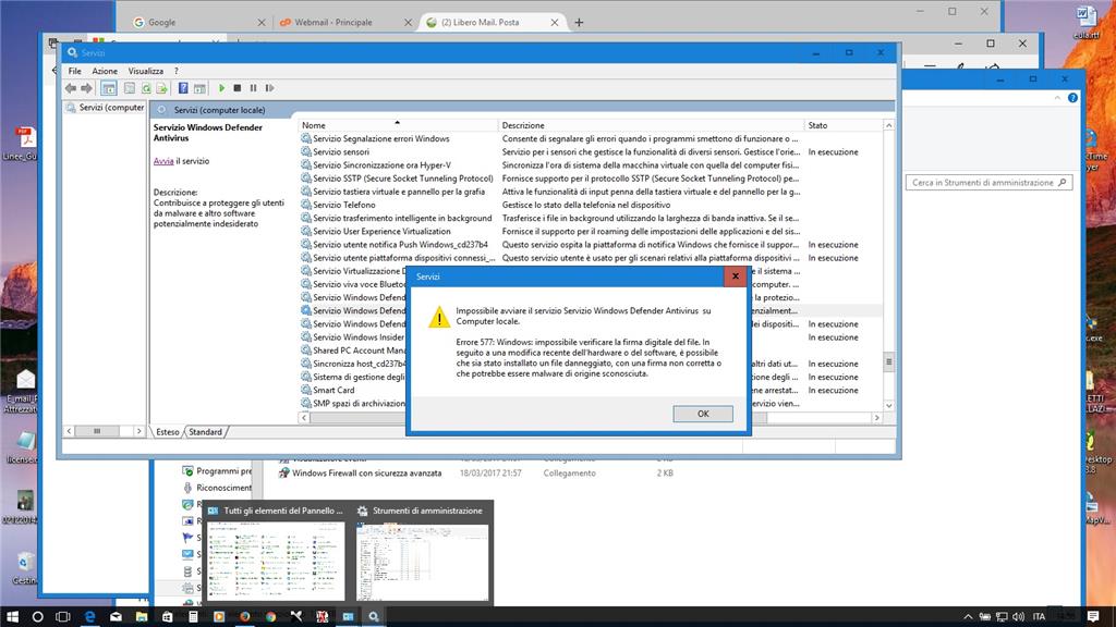 Windows Defender Antivirus Non Si Avvia Microsoft Community