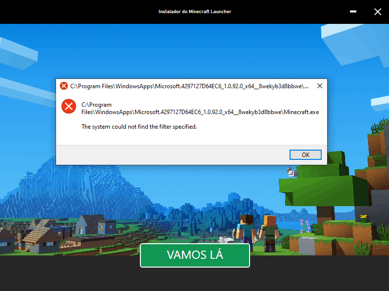 Erro ao tentar instalar minecraft BEDROCK no launcher da - Microsoft  Community