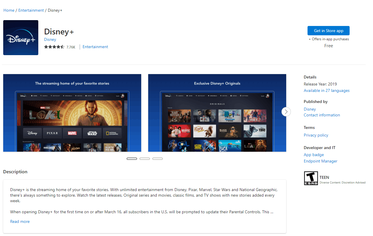 Need help with installation of Disney+ app - Microsoft Community