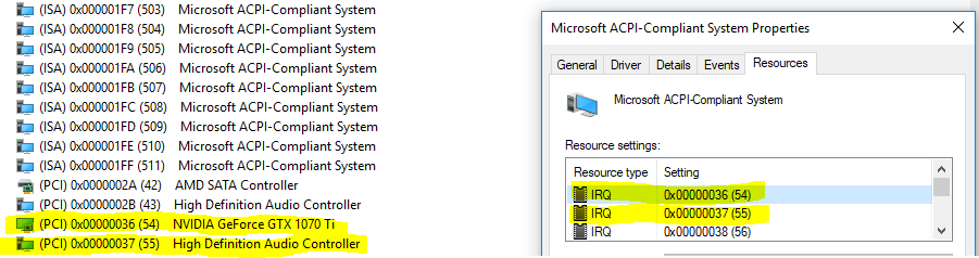 pci 1 irq assignment bios